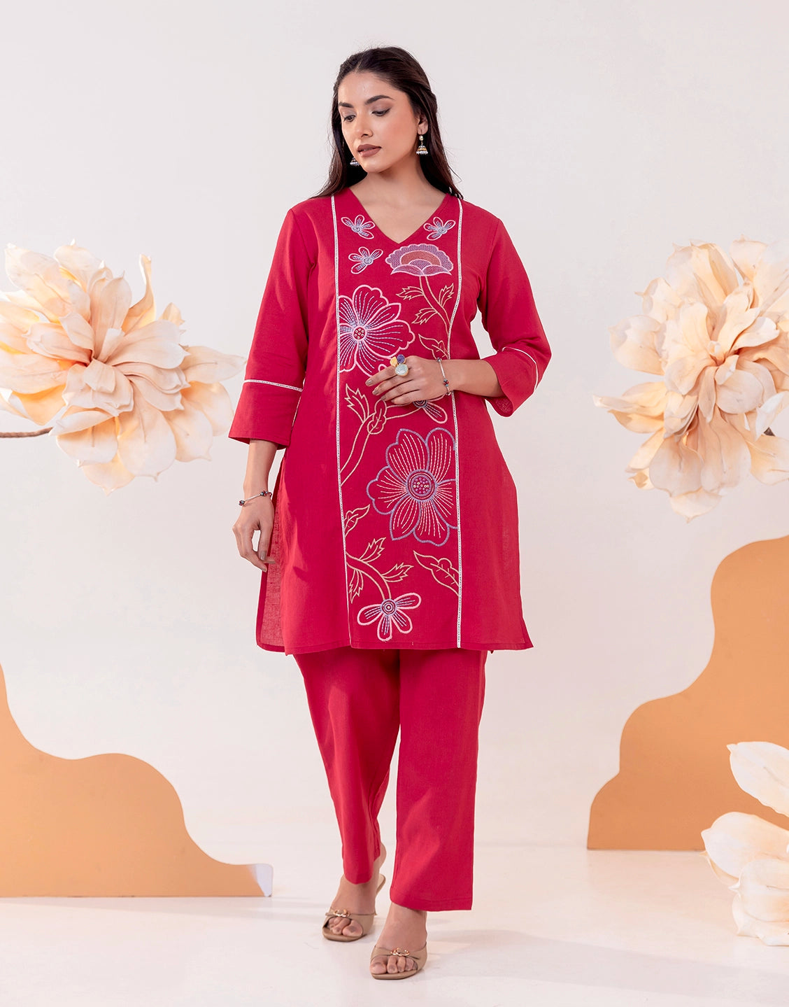 Pink Ethnic wear kurta set for women