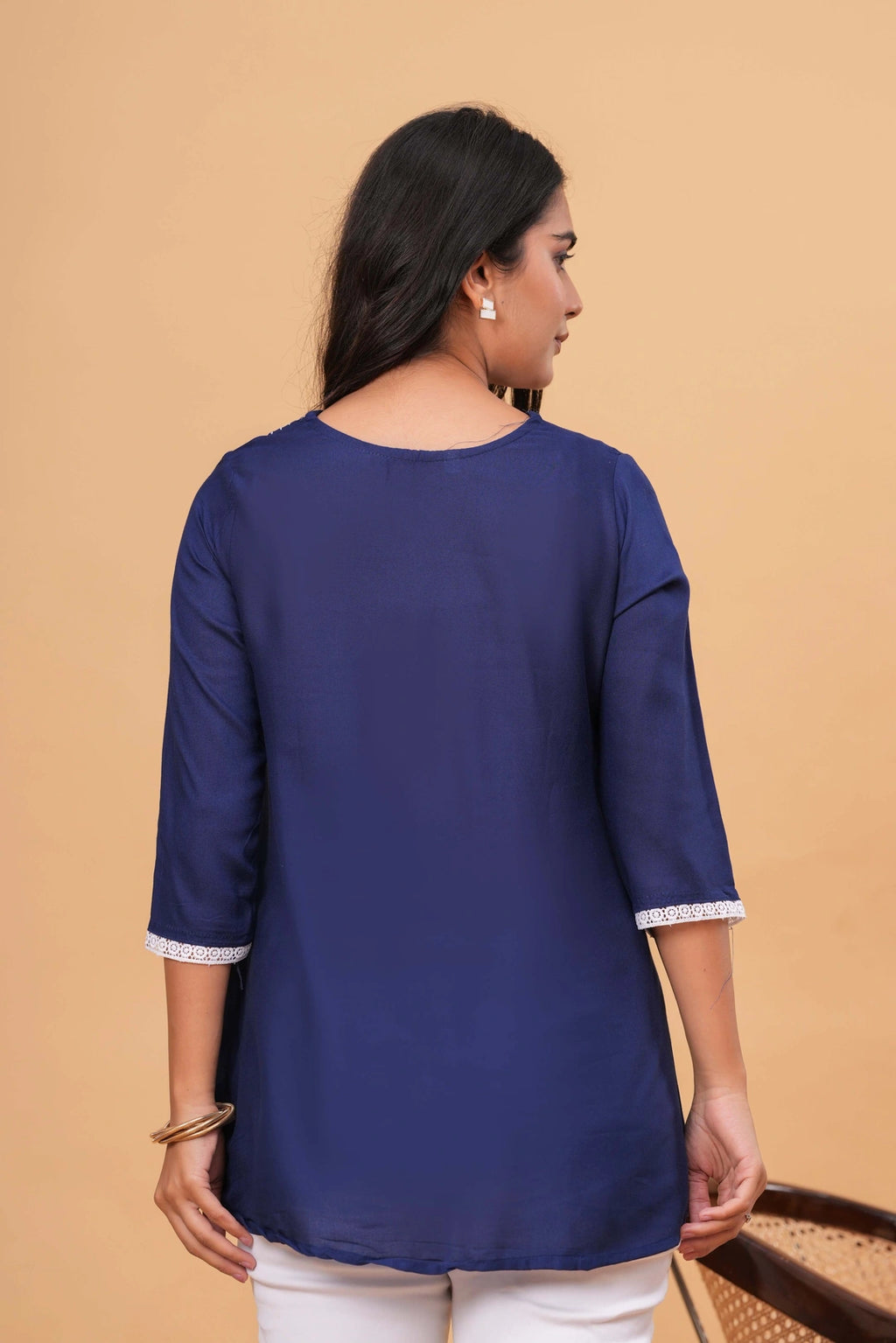 Embroidered Viscose Blend Tunic Dress - Vibrant Geometric Patterns